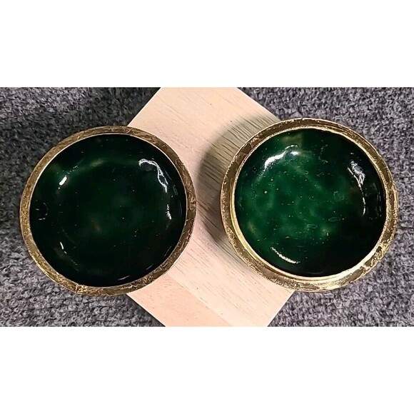 Vintage Cloisonne Small Round Enameled Trinket Box Blue Floral 2.75 In. - Picture 3 of 6